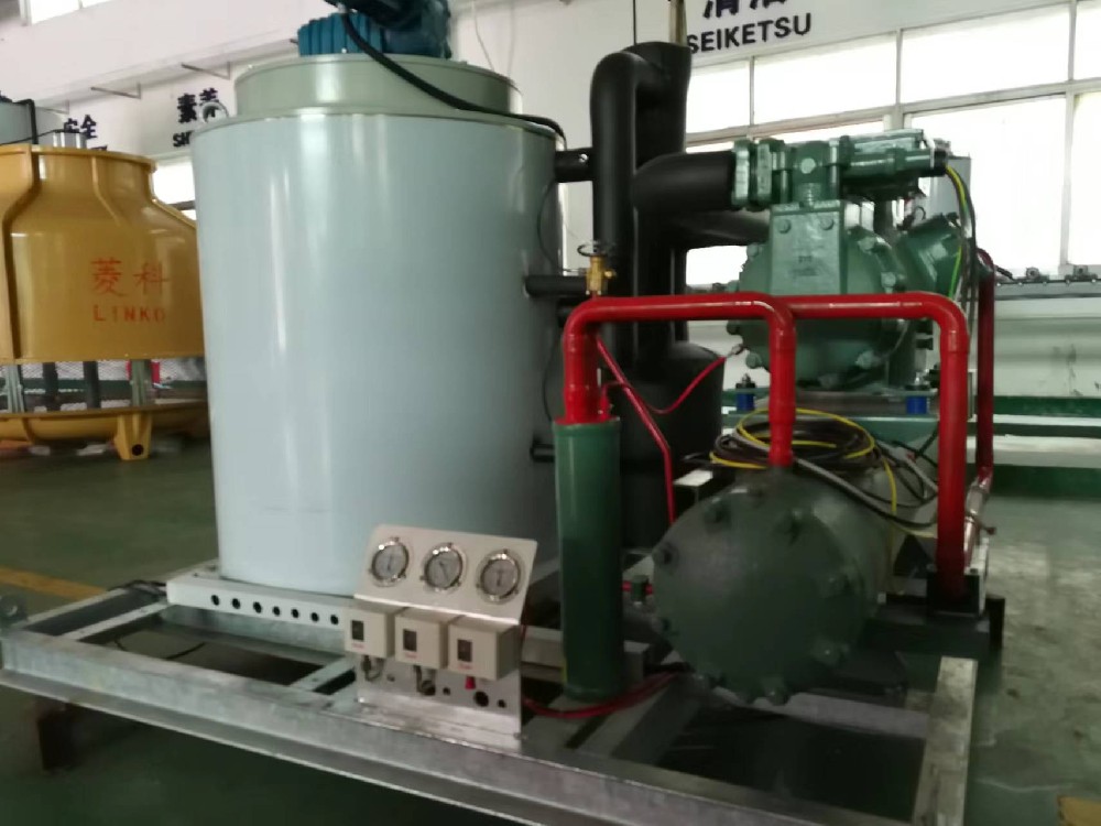 Daily output of 5 tons of sheet ice machine icing, ice fall effect is very good!