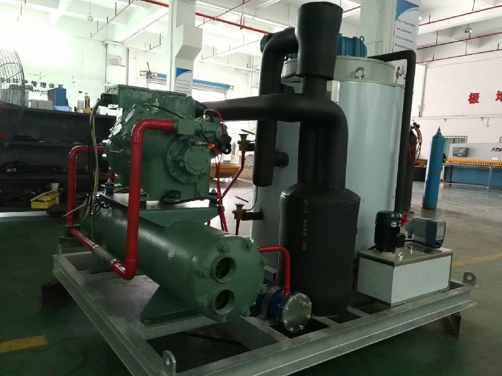 Ice for food processing projects, with a daily output of 6 tons of sheet ice machine commissioning completed