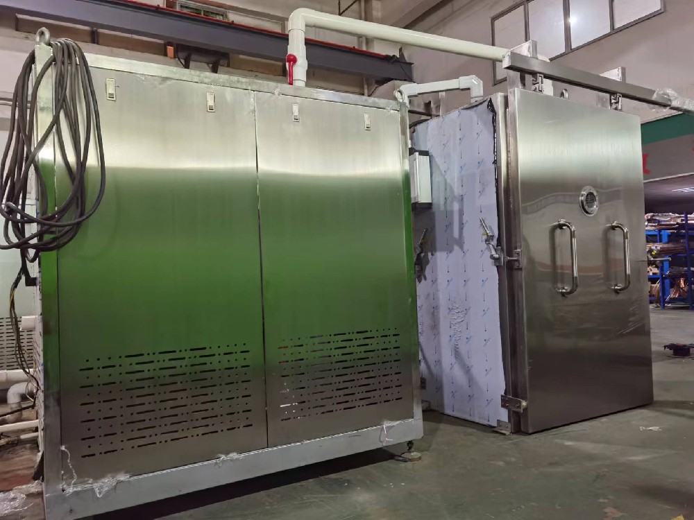 For the domestic large central kitchen supplier production of 300 kg per processing capacity of cooked food fast cooling machine completed commissioning work, will be sent to the customer's food processing base.